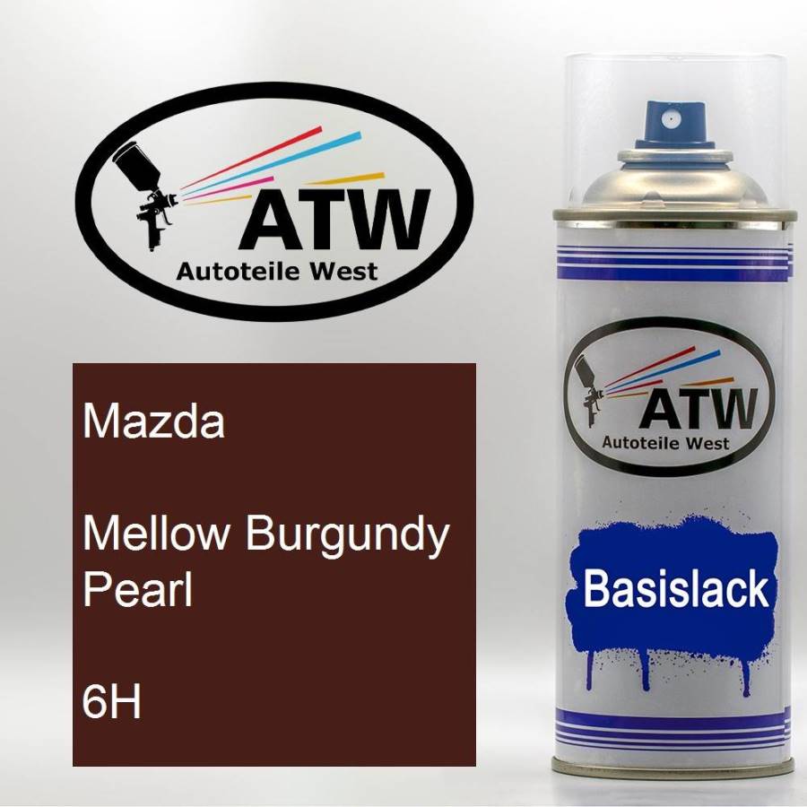 Mazda, Mellow Burgundy Pearl, 6H: 400ml Sprühdose, von ATW Autoteile West.